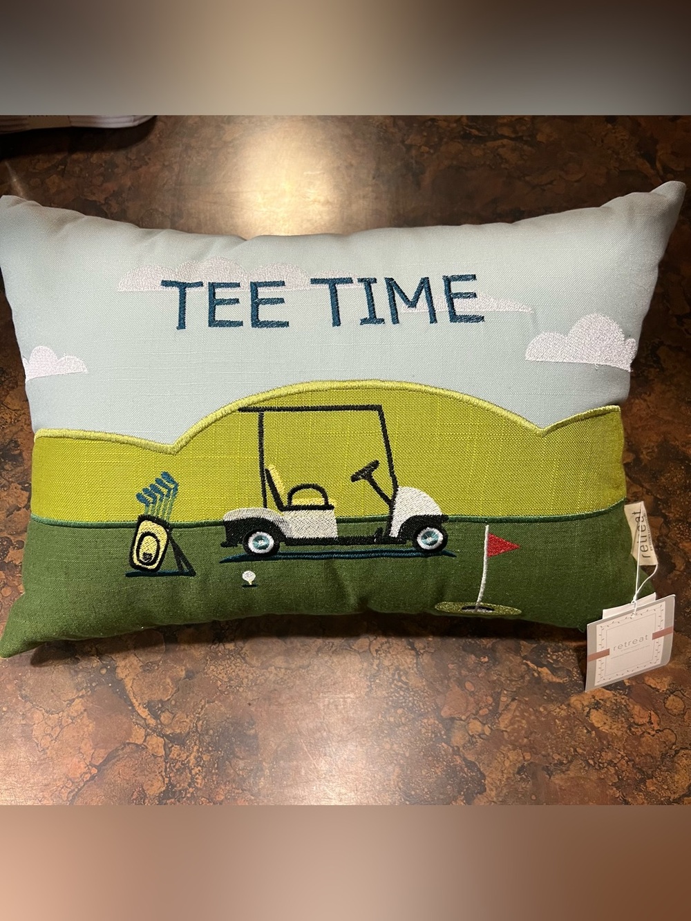 Golf Themed Tee Time Pillow NWT
